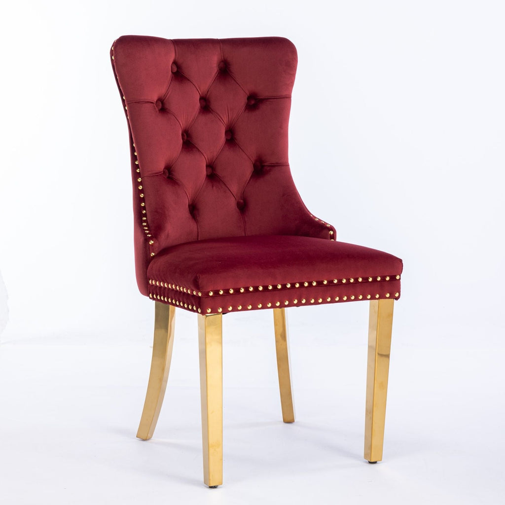 Modern Tufted Dining Chair Set of 2 with Velvet Upholstery - Nikki Collection