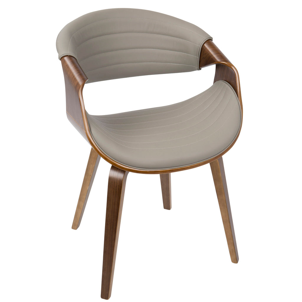 Mid-Century Modern Dining Chair with Bent Wood Legs - Black, Gray, Beige, White