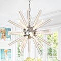 24-Light Bubble Pillar Chandelier with Adjustable Pendant Lighting - Metal