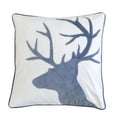 Holiday Reindeer Velvet Accent Pillow 20x20 – White and Gray with Insert