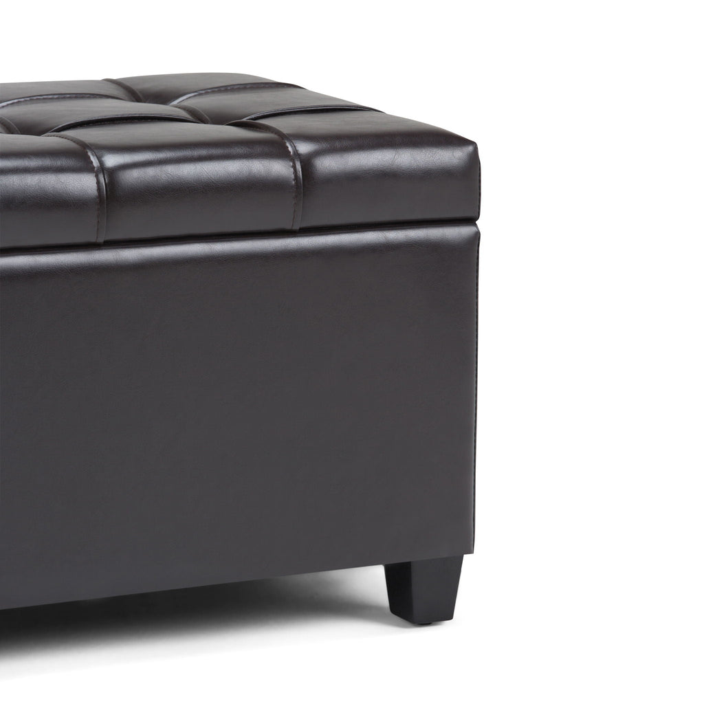 Upholstered Storage Ottoman Bench with Safety Hinge - Multiple Colors