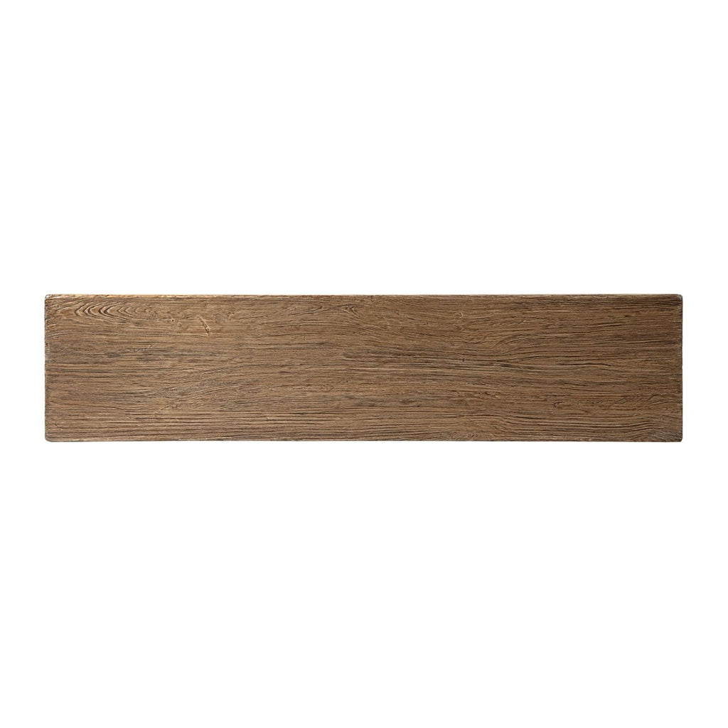 Trestle Coffee Table with Solid Reclaimed Elm Construction - Dark or Light Brown