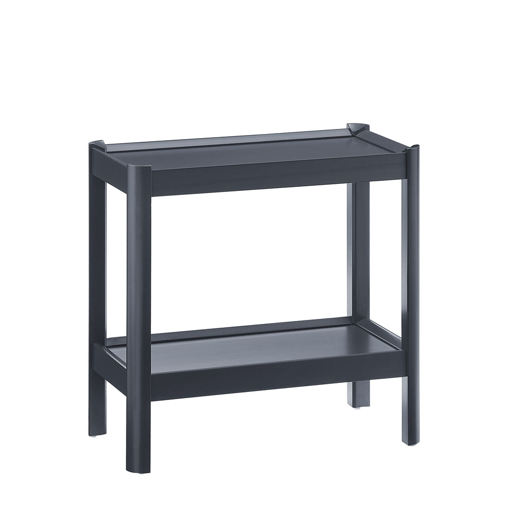 Solid Wood Nightstand with 2 Shelves - Black or White