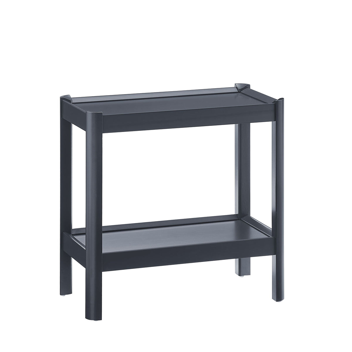 Solid Wood Nightstand with 2 Shelves - Black or White