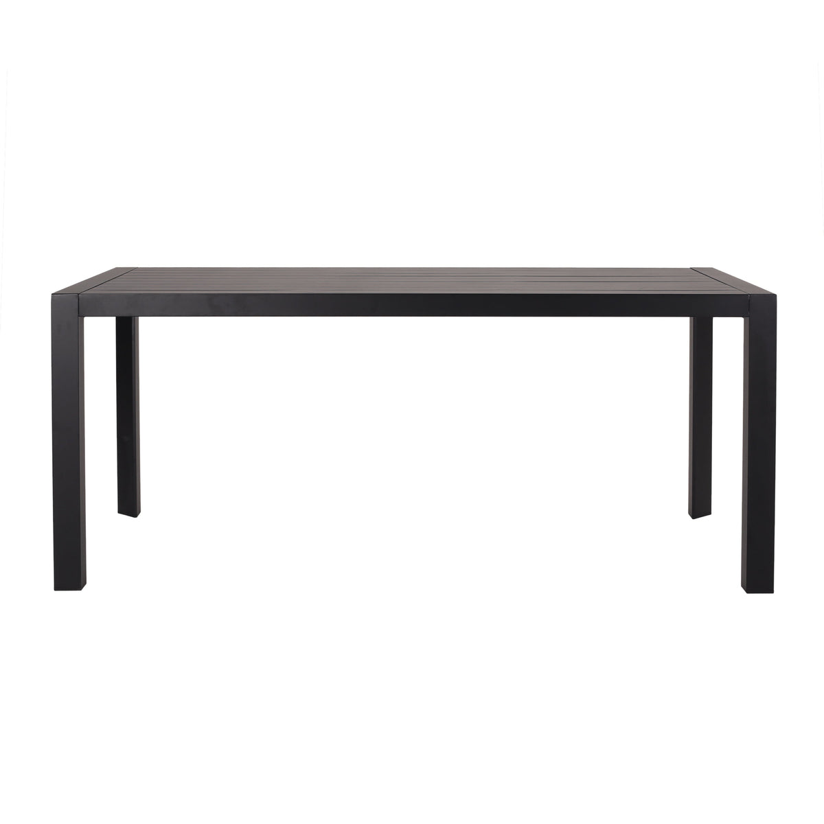 Templin Rectangle Dining Table with Sleek Aluminum Frame - Grey