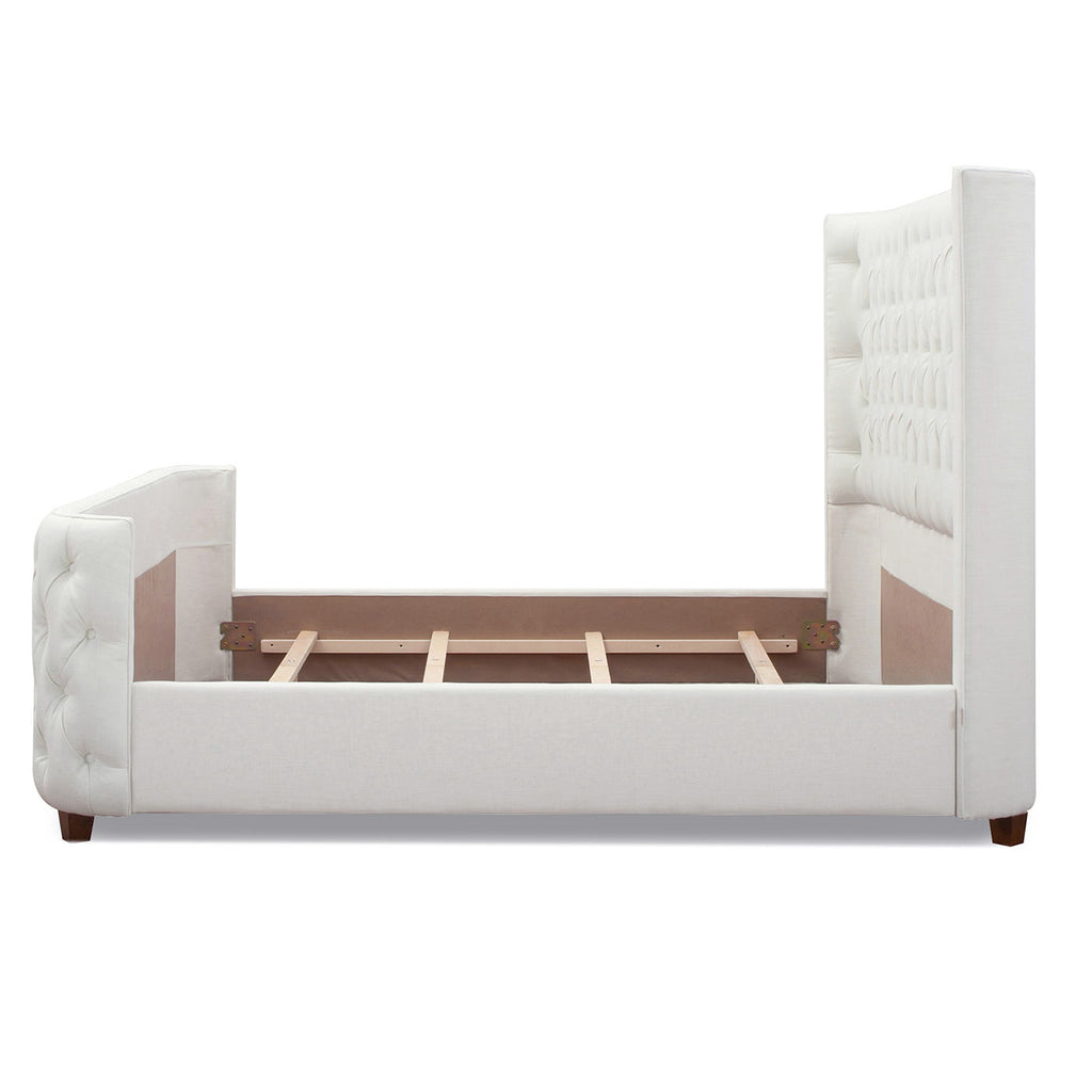 Tufted Panel Bed with Wingback Headboard and Footboard - Multiple Colors