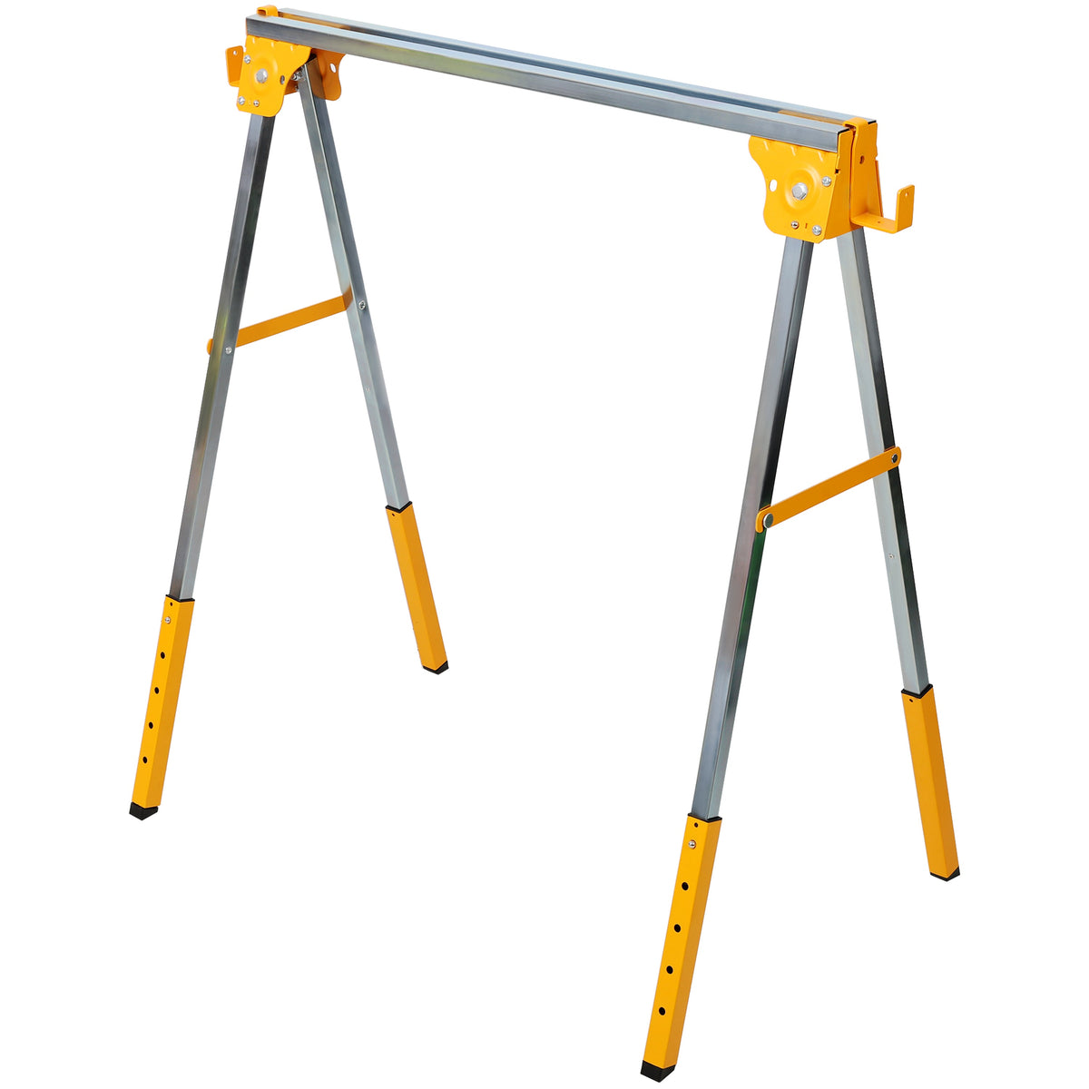 Adjustable Height Sawhorses 2 Pack with Folding Design - Steel
