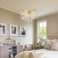 6-Light Crystal Chandelier with Gold Finish - Elegant Ceiling Lamp