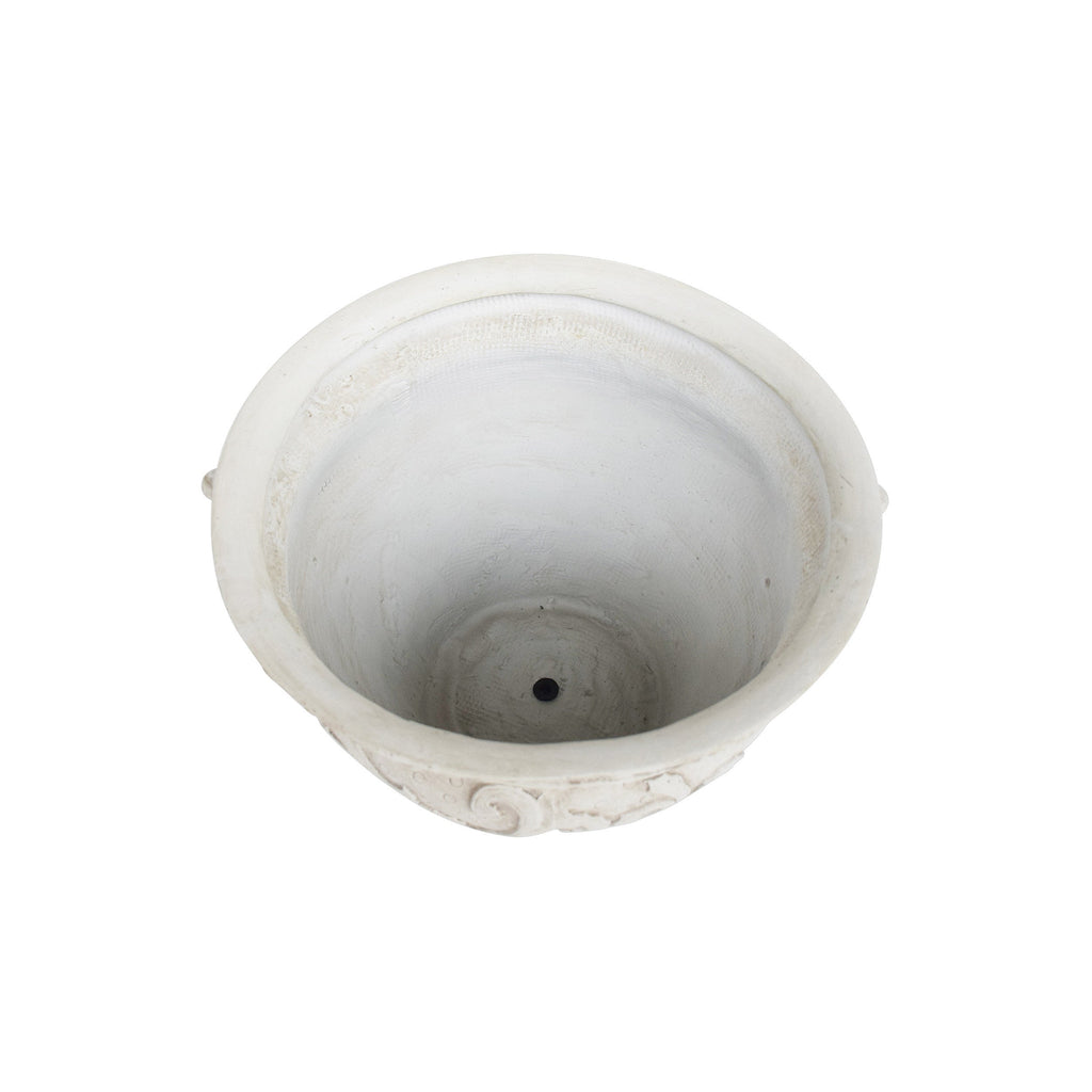 Antique White Largo Planter with Lightweight Concrete - Antique White