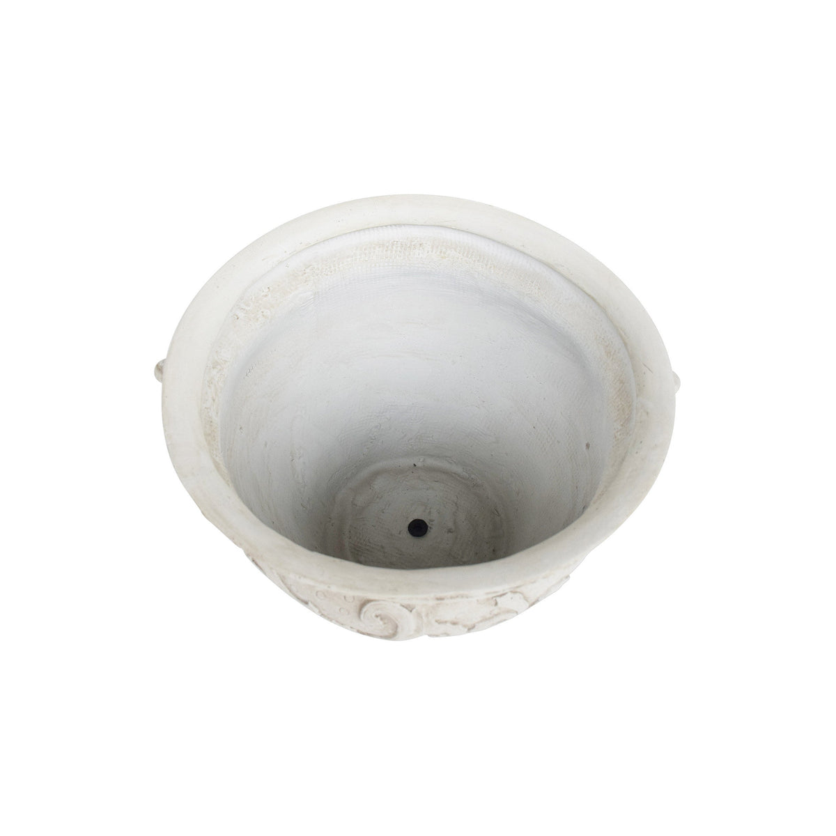 Antique White Largo Planter with Lightweight Concrete - Antique White