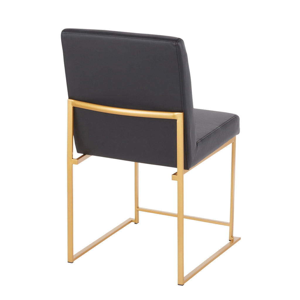 Contemporary High Back Dining Chair Set with Upholstered Seat - Multiple Colors