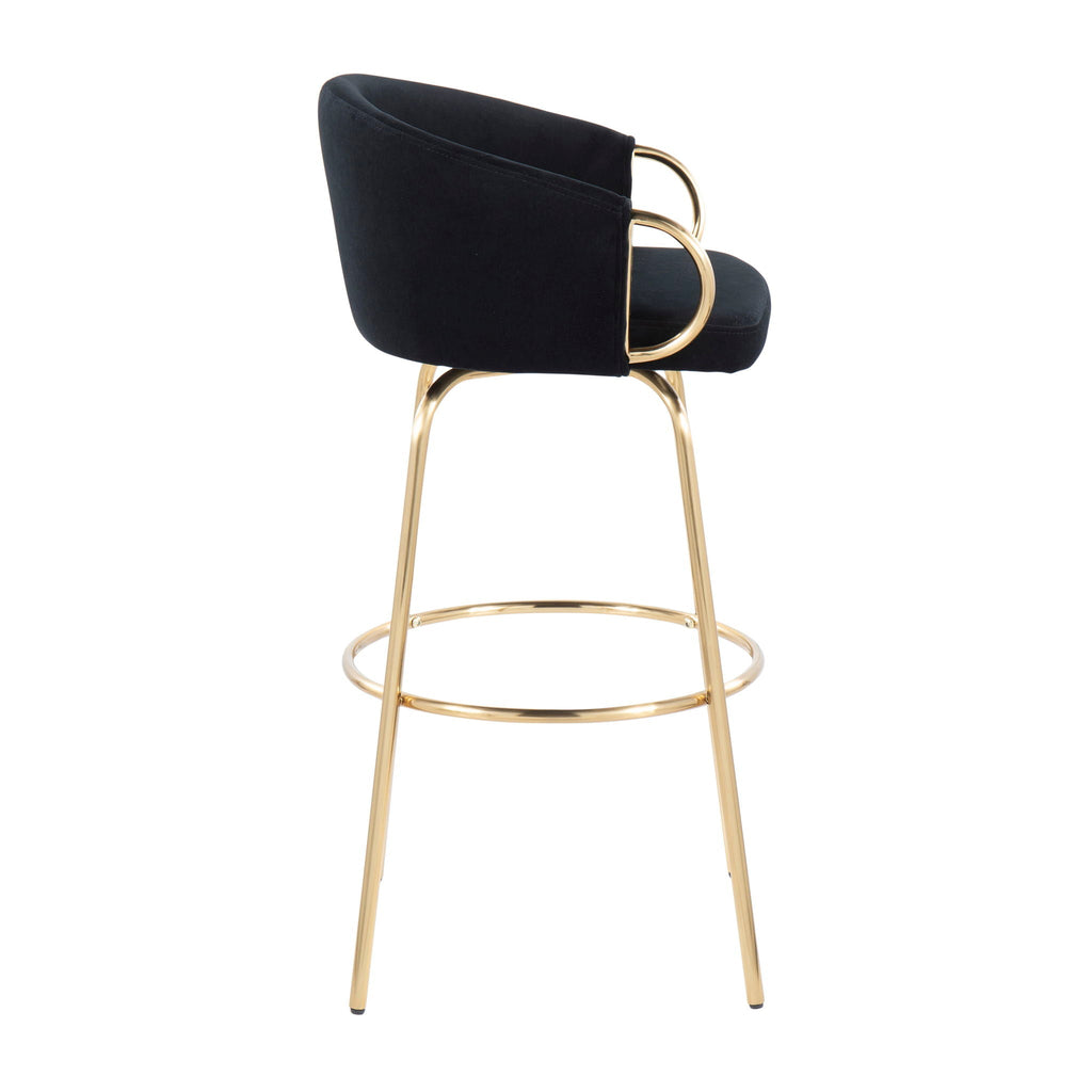 Claire Contemporary Fixed Height Bar Stool Set with Round Footrest - Multiple Colors