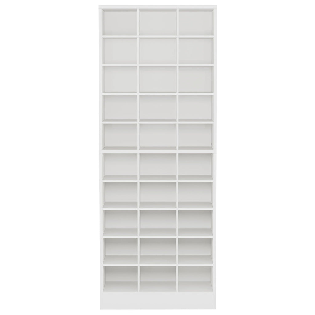 10 Tier Shoe Storage Cabinet with 30 Cubbies - Wood - Multiple Colors