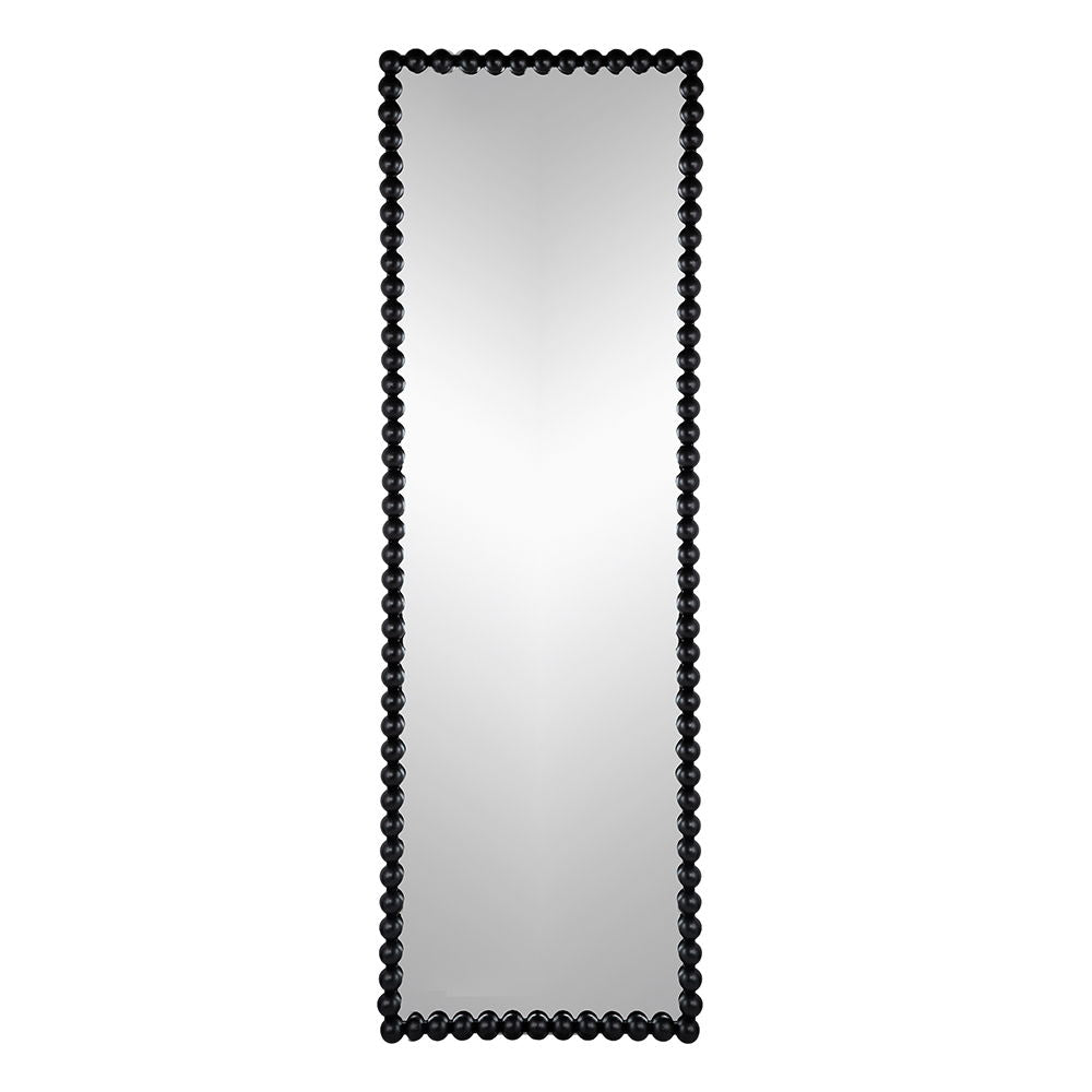 Full Length Mirror With Metal Beaded Frame - Black