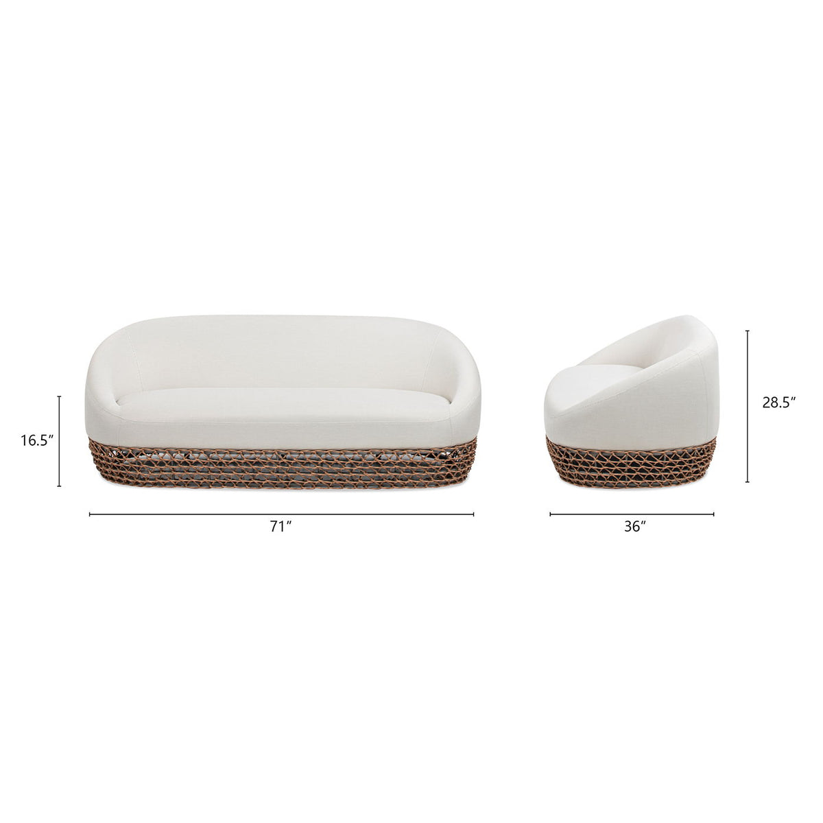 Willow - Upholstered Patio Deep Seating Sofa
