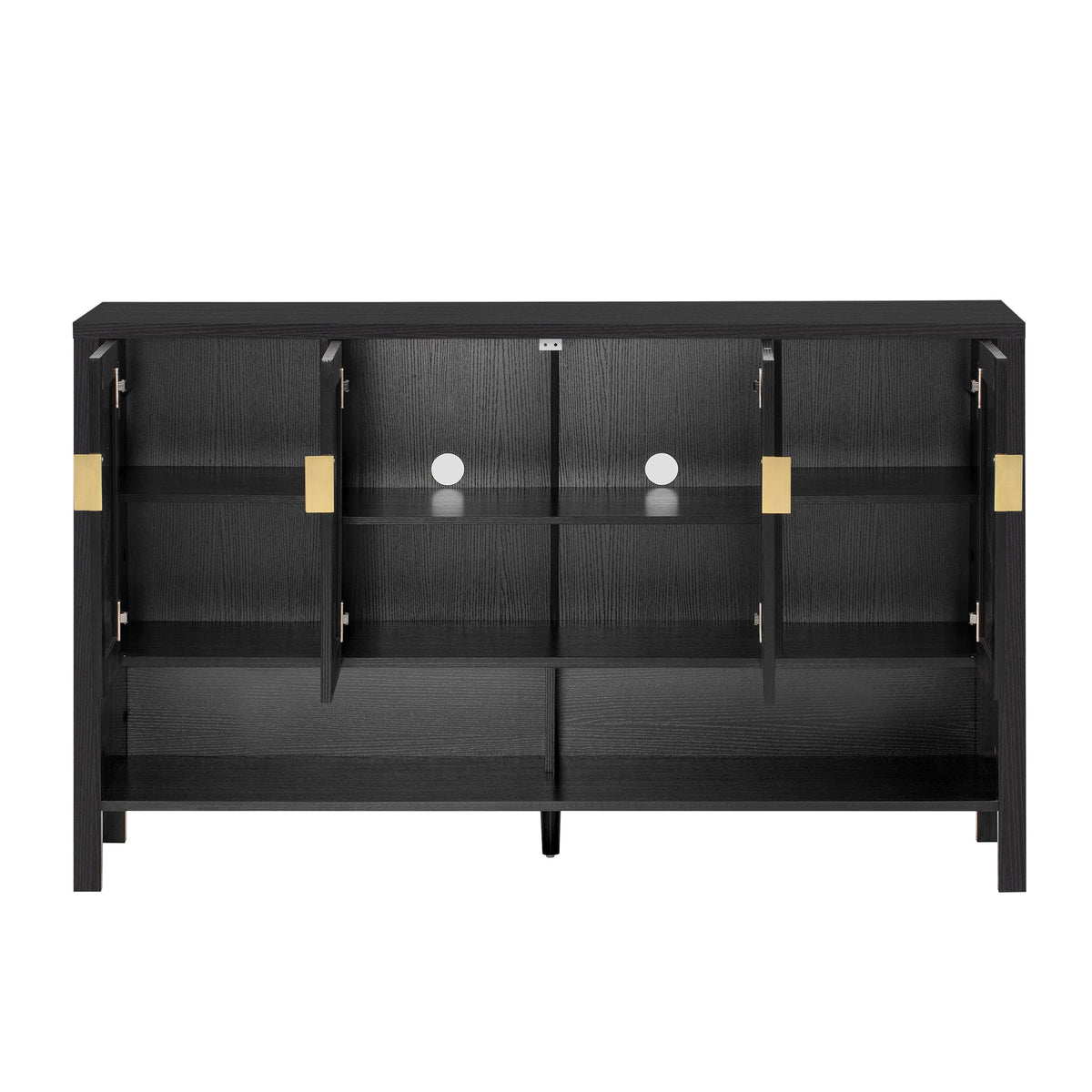 55.1" Storage Sideboard with 4 Doors - MDF, Black or Navy Blue
