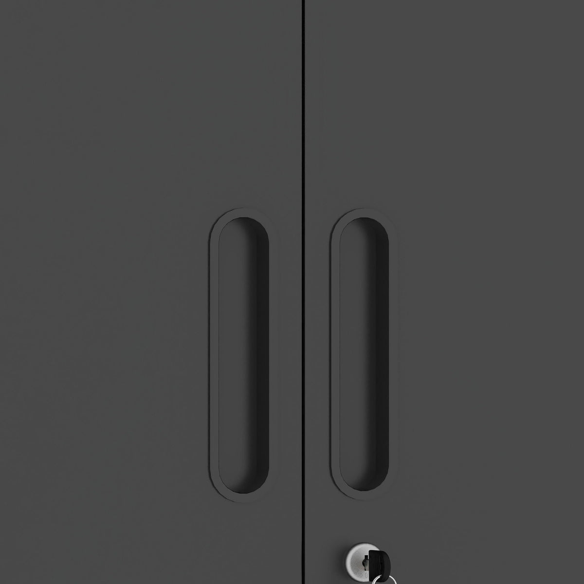 Metal Wall Mounted Tool Storage Cabinet with 2 Locking Doors and Adjustable Shelf - Gray or Black