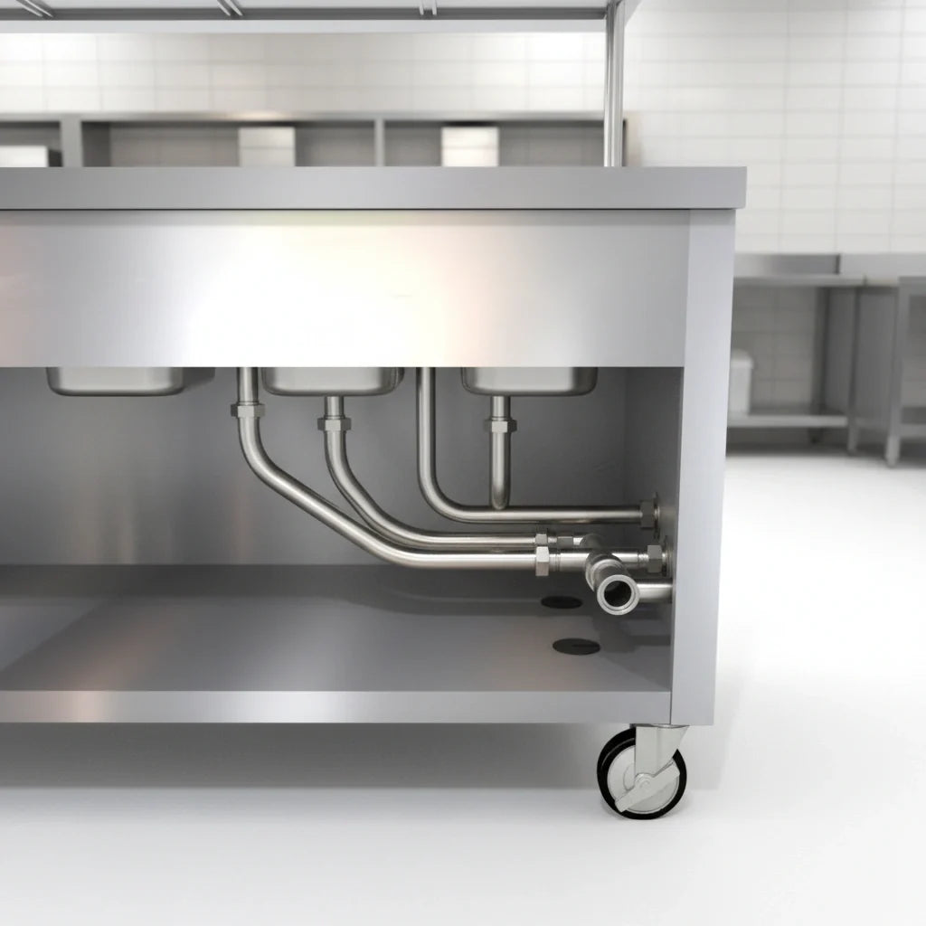 Duke Manufacturing Thurmaduke TFCP-74SS-N7 74-Inch 5-Section Mobile Stainless Steel Refrigerated Cold Pan with Digital Touchscreen