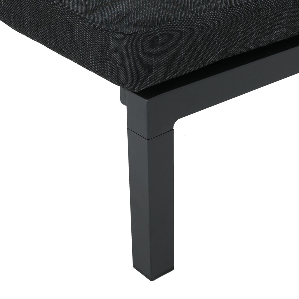 Modern Chaise Lounge with Water-Resistant Cushions - Dark Gray