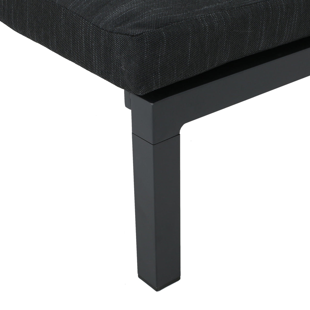 Modern Chaise Lounge with Water-Resistant Cushions - Dark Gray