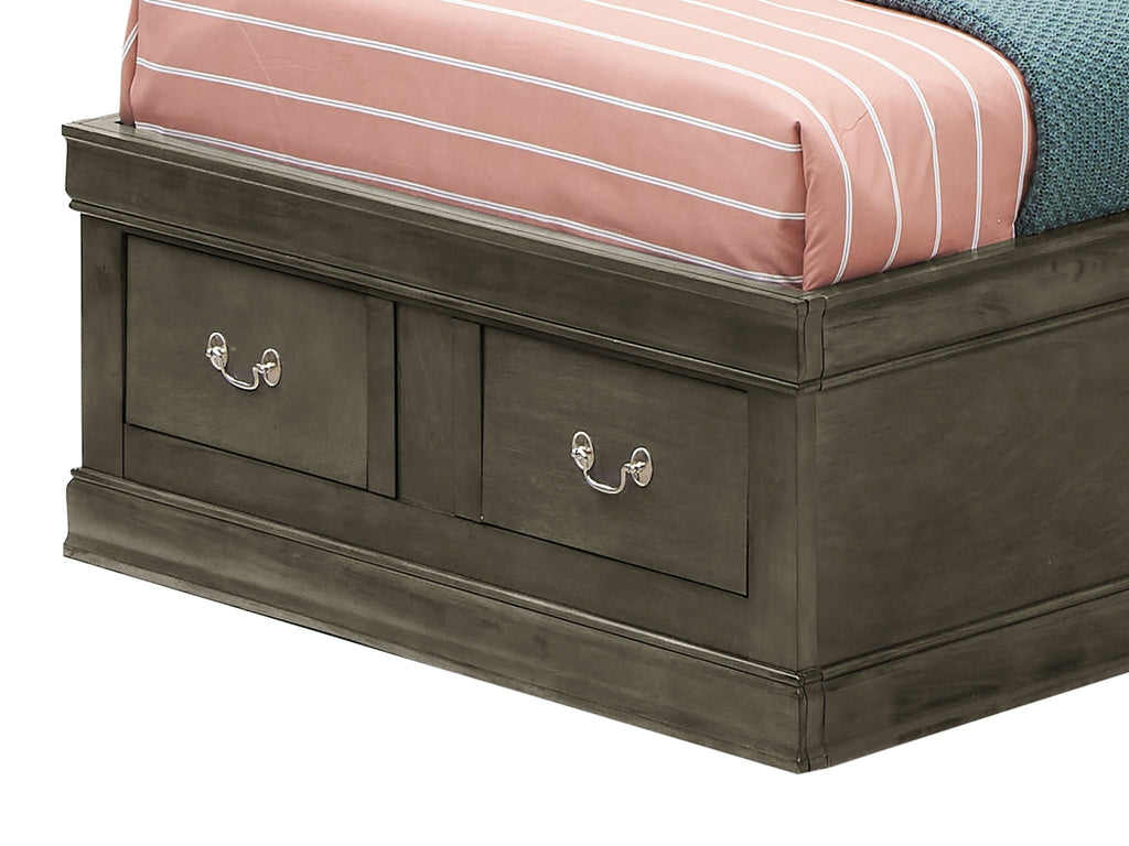 Traditional Style Bookcase Storage Bed