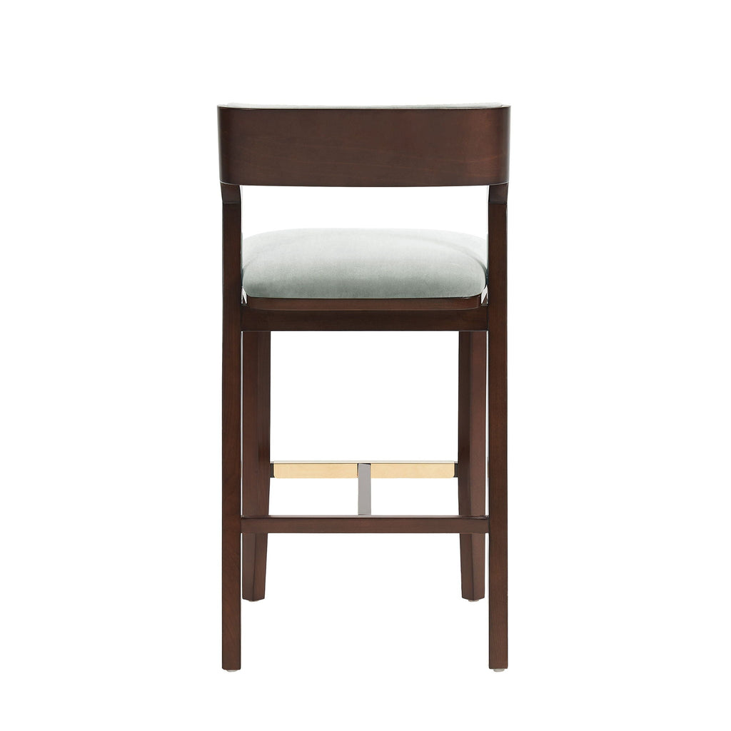 Bar Height Barstool with Backrest - Pearl Silver, White, Black, Dark Green