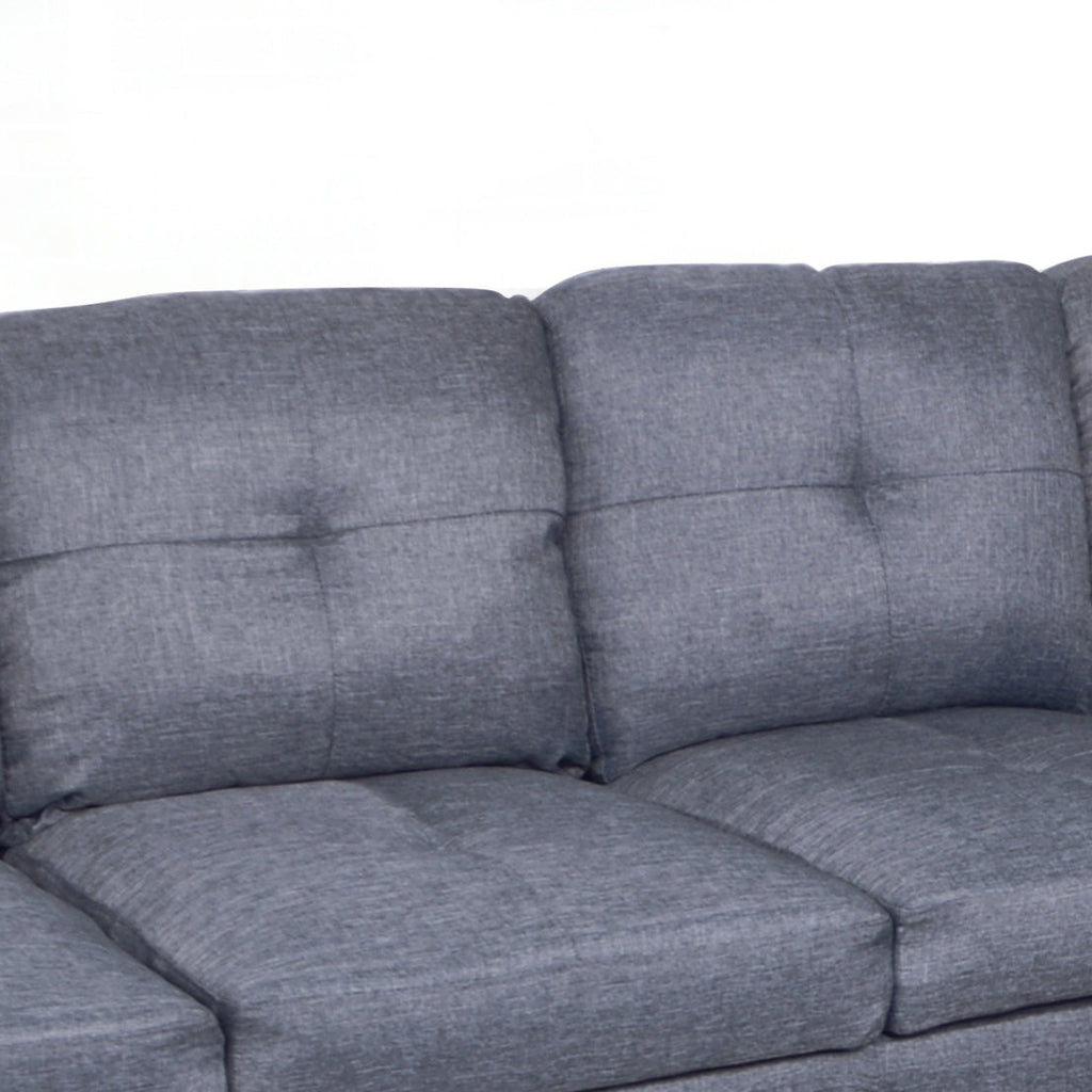 3 PC Sectional Sofa Set with Storage Ottoman - Gray