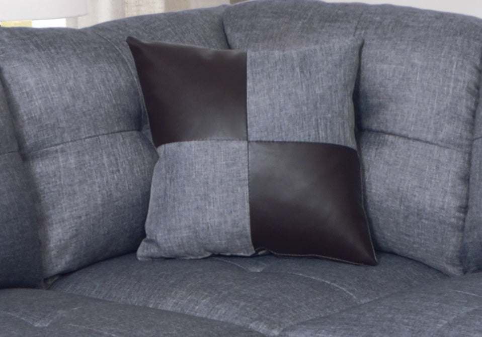 3 PC Sectional Sofa Set with Storage Ottoman - Gray