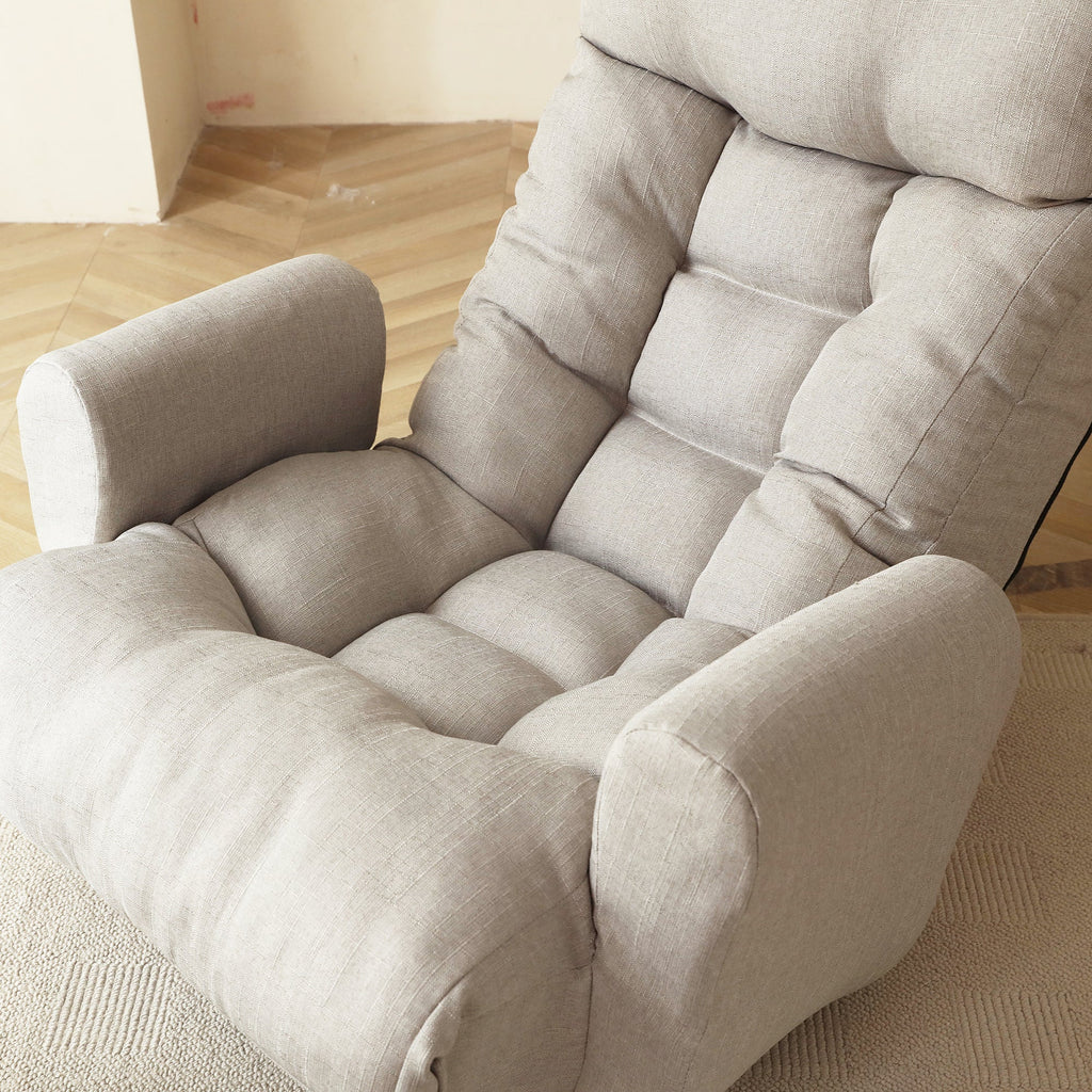Adjustable Lounge Chair with 360° Swivel - Linen
