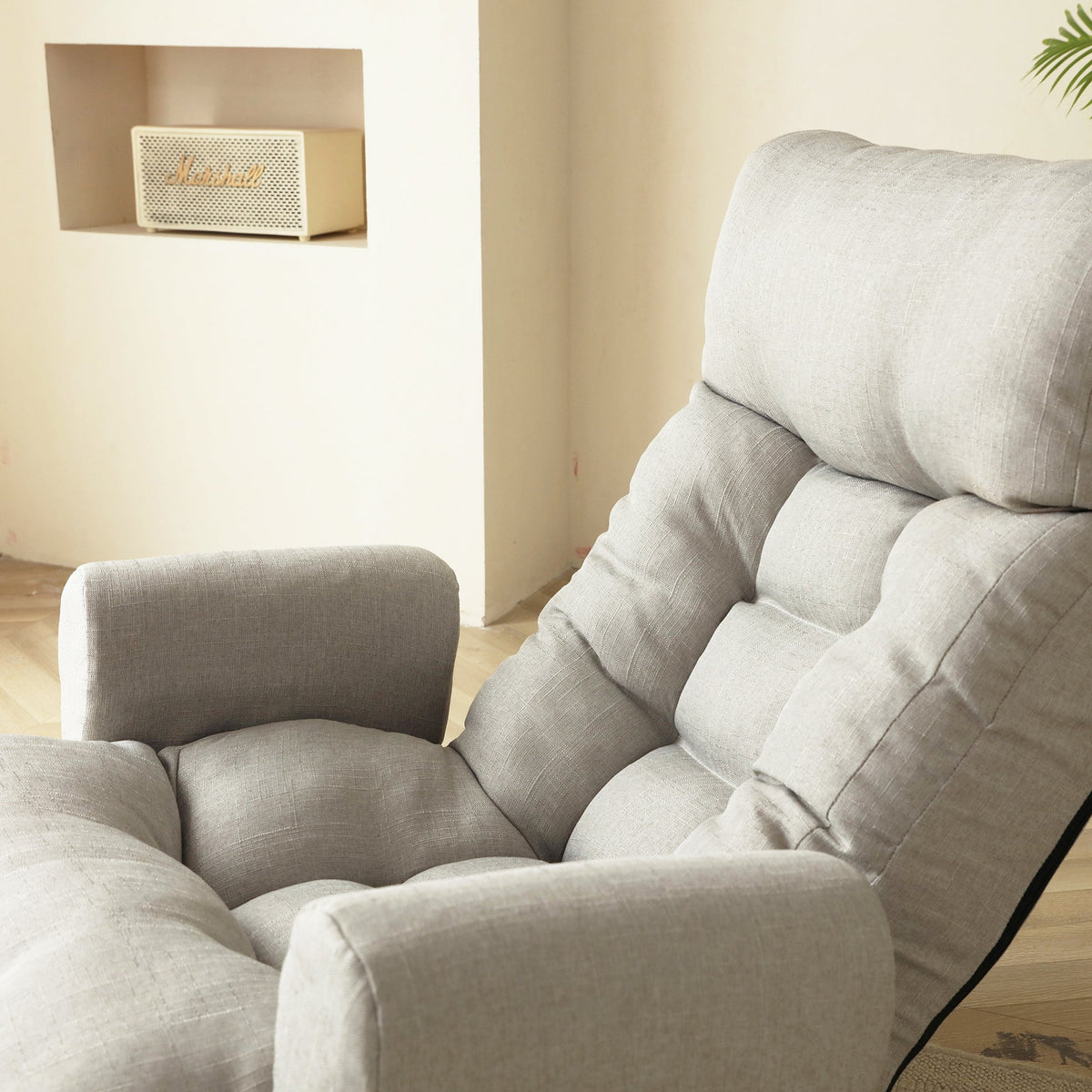 Adjustable Lounge Chair with 360° Swivel - Linen