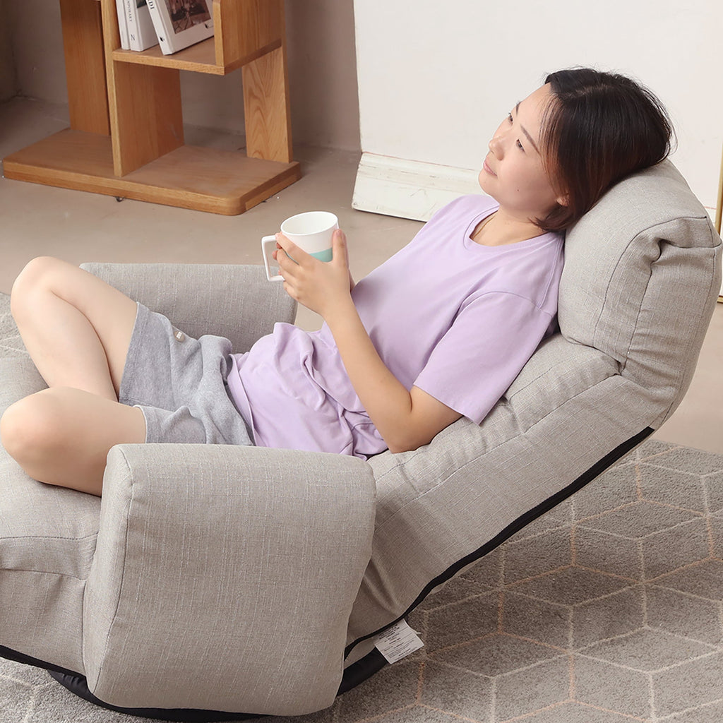 Adjustable Lounge Chair with 360° Swivel - Linen