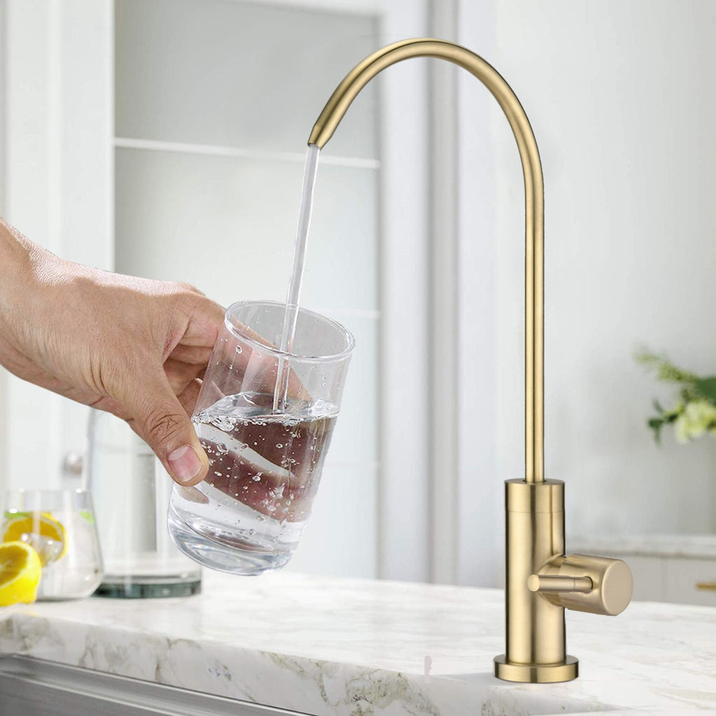 Stainless Steel Kitchen Water Filter Faucet with 360° Swivel - Silver