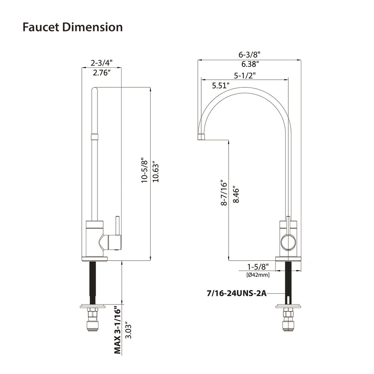 Stainless Steel Kitchen Water Filter Faucet with 360° Swivel - Silver