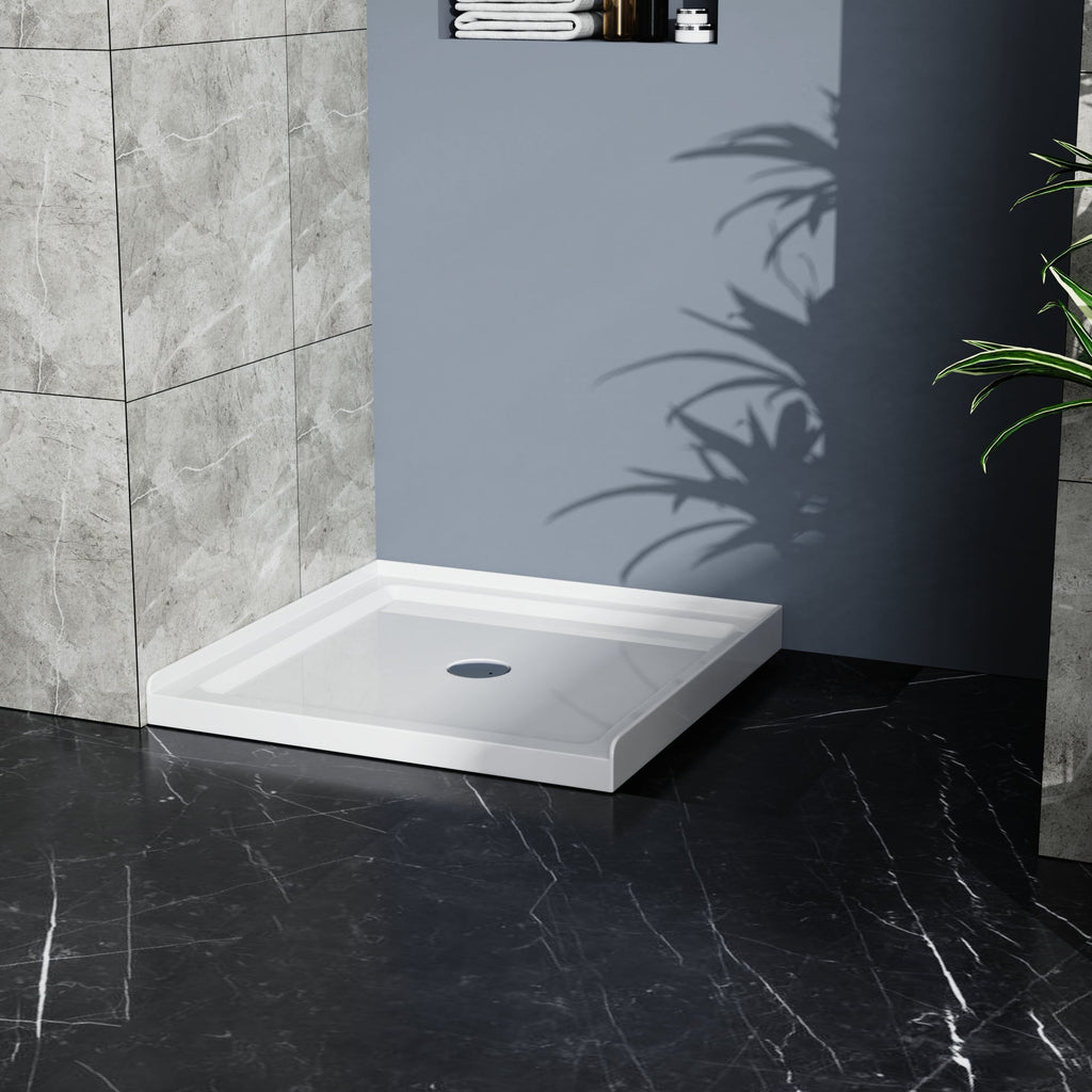 Goodyo 36x36 in Shower Base, Centered Drain Single-Threshold Shower Pan