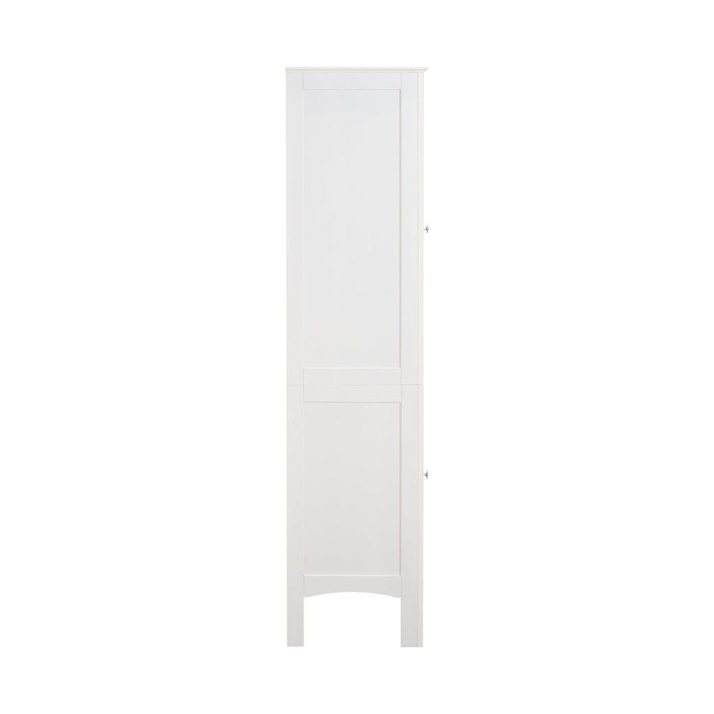 Tall Narrow Tower Freestanding Cabinet with 2 Shutter Doors