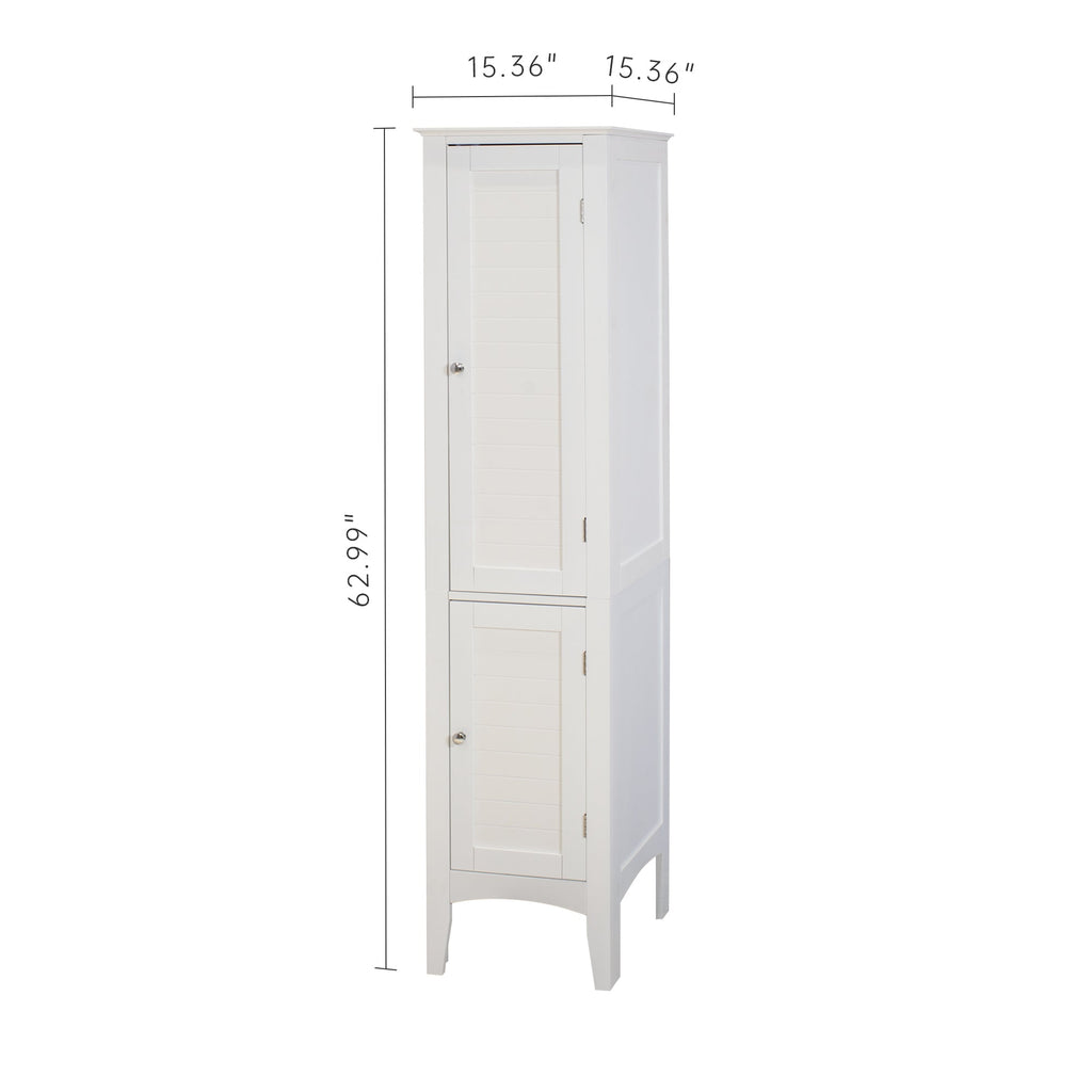 Tall Narrow Tower Freestanding Cabinet with 2 Shutter Doors