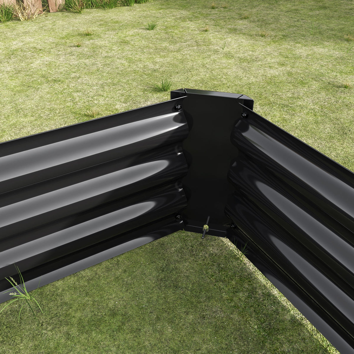 Metal Raised Garden Bed with Durable Metal Construction - Black