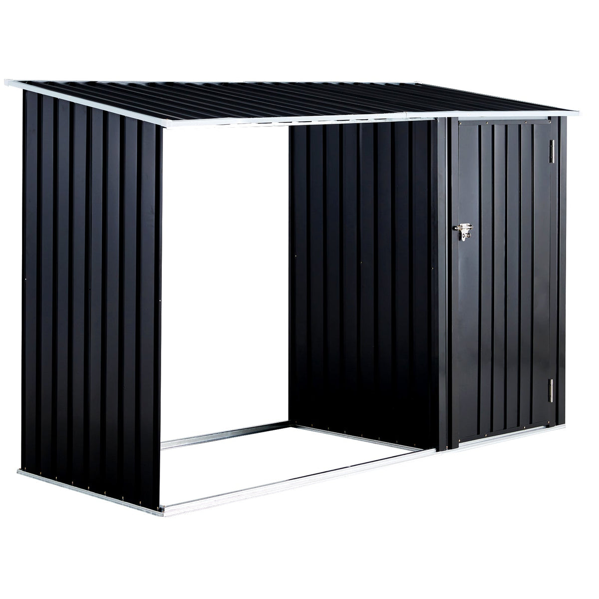 Firewood Storage Shed - Anthracite Galvanized Steel