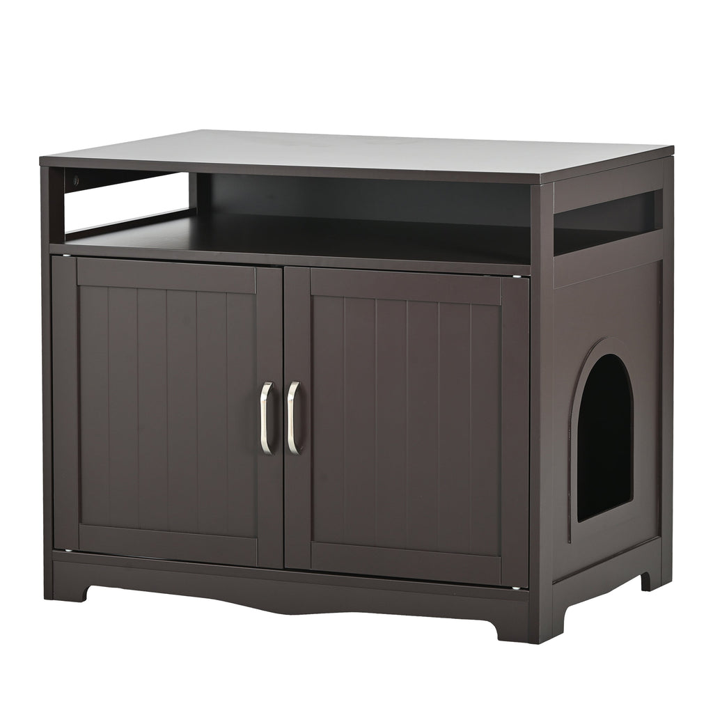 Litter Box Enclosure with Hidden Plug - Espresso MDF