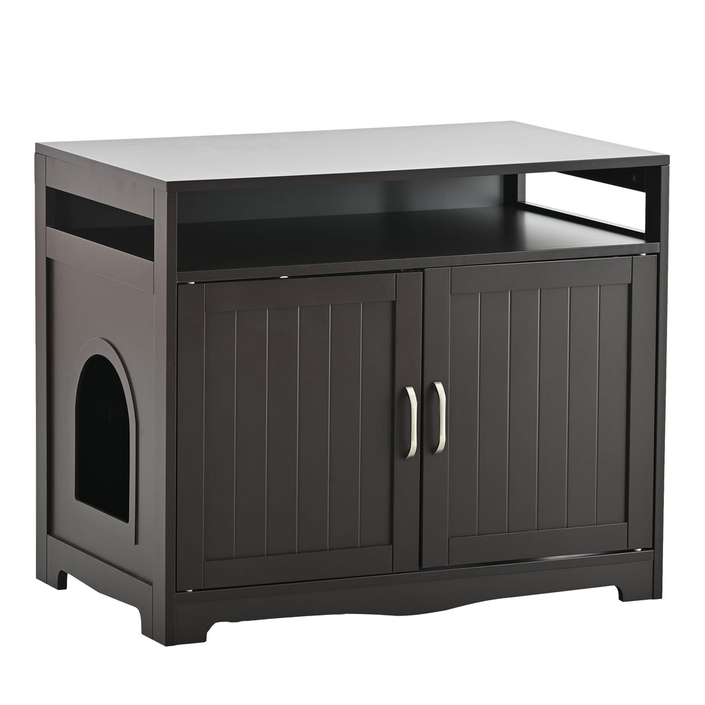 Litter Box Enclosure with Hidden Plug - Espresso MDF