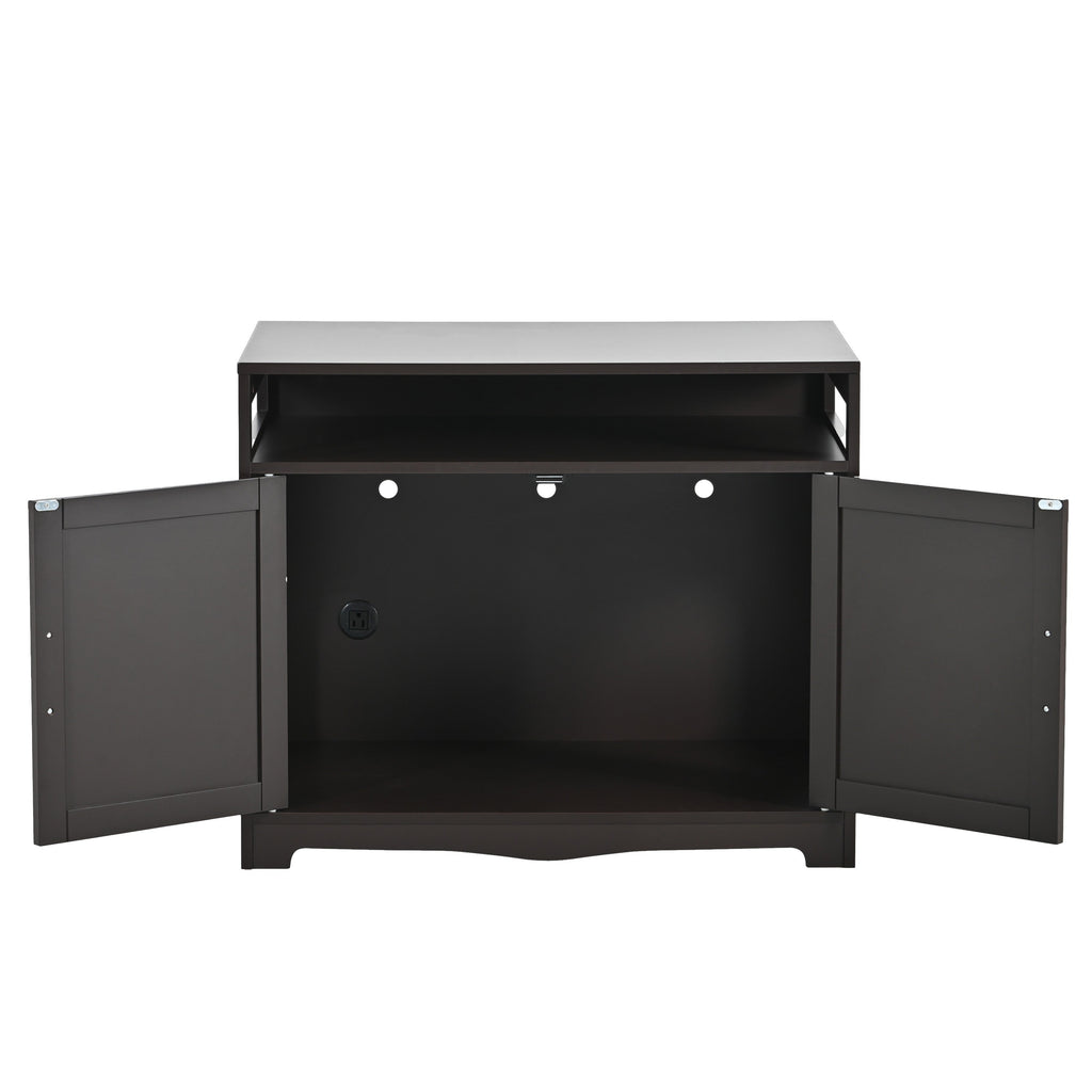 Litter Box Enclosure with Hidden Plug - Espresso MDF