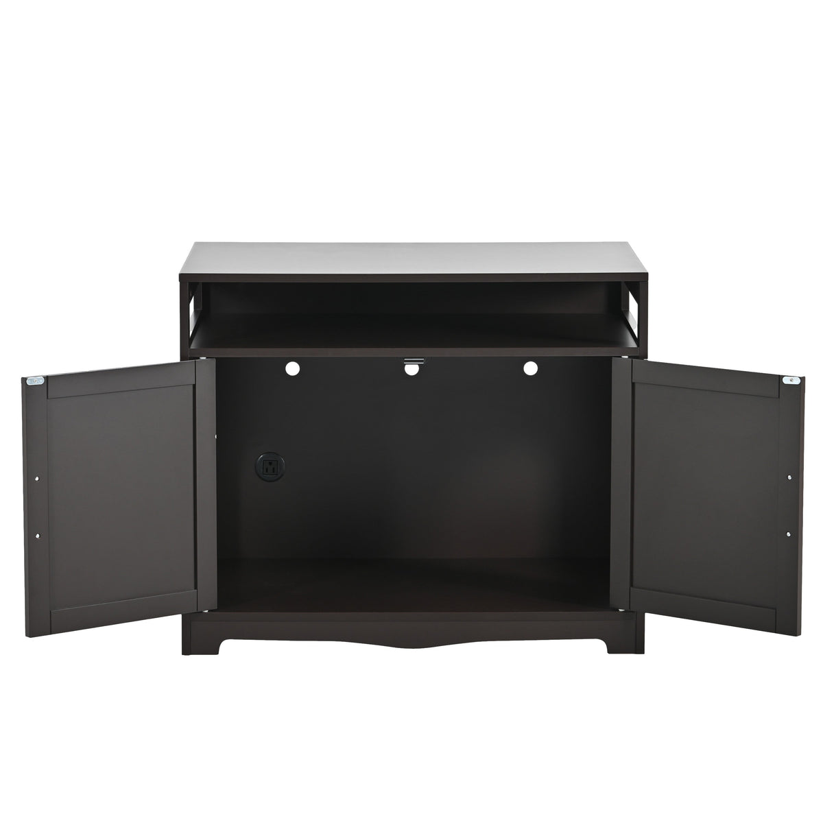 Litter Box Enclosure with Hidden Plug - Espresso MDF