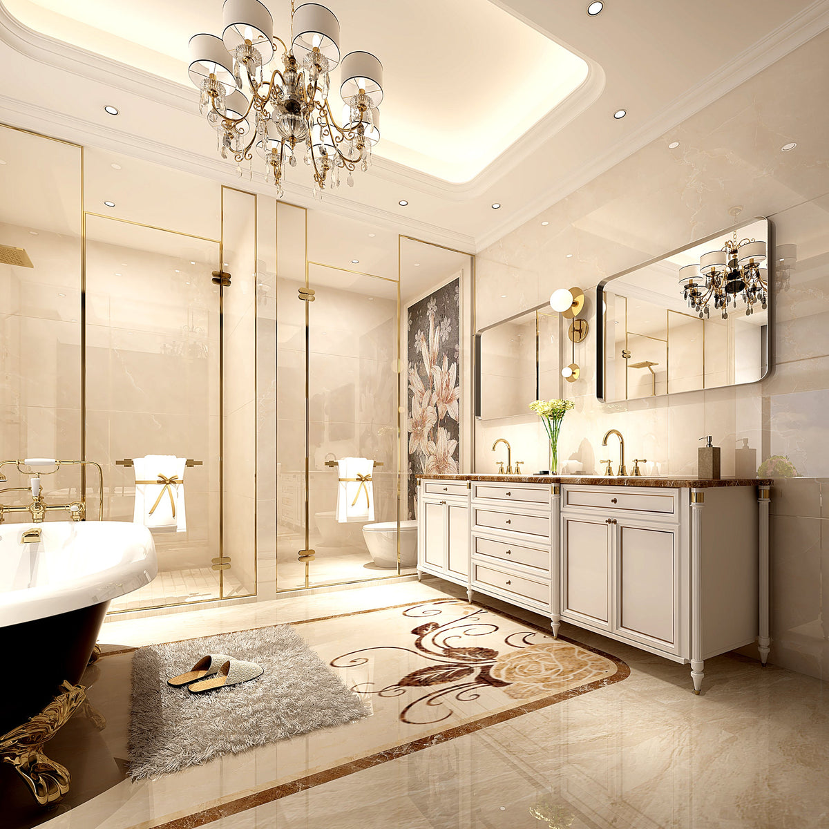 Brushed Bathroom Mirror with Beveled Edge - 40x30 Inch