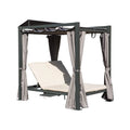 Aluminum Outdoor Patio Daybed with Retractable Canopy - Silver