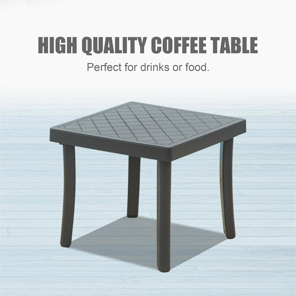 Outdoor Lounge Chair with Adjustable Backrest and Side Table - Aluminum Plastic