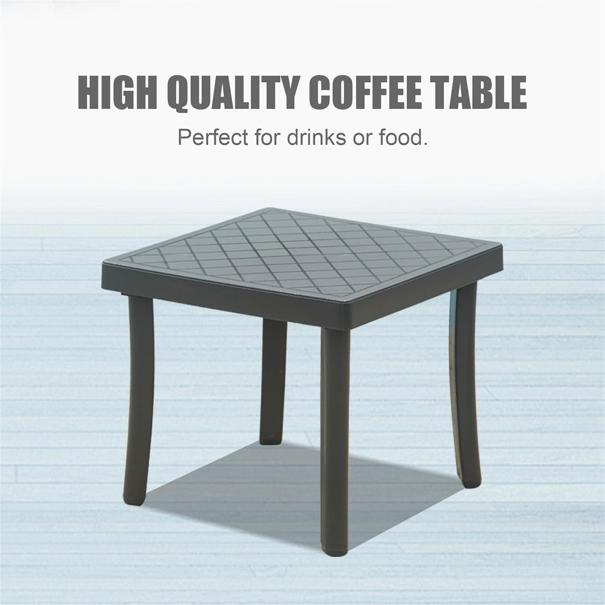 Outdoor Lounge Chair with Adjustable Backrest and Side Table - Aluminum Plastic
