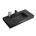 Matte Black Integrated Solid Surface Basin with Built-in Overflow - Matt Black
