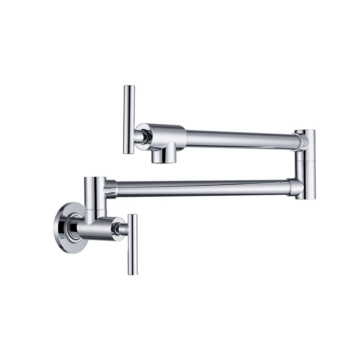 Wall Mount Folding Kitchen Pot Filler Faucet with Folding Arm - Brass