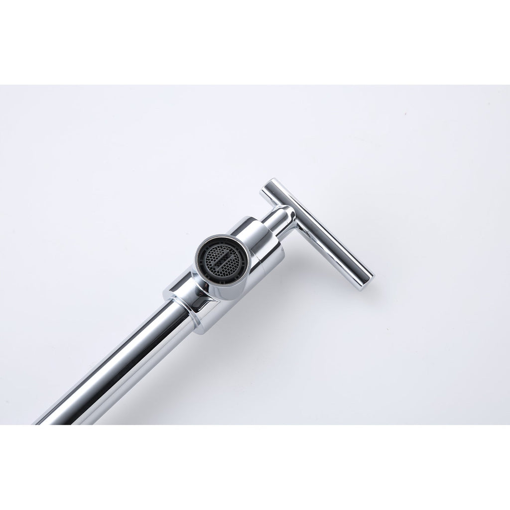Wall Mount Folding Kitchen Pot Filler Faucet with Folding Arm - Brass