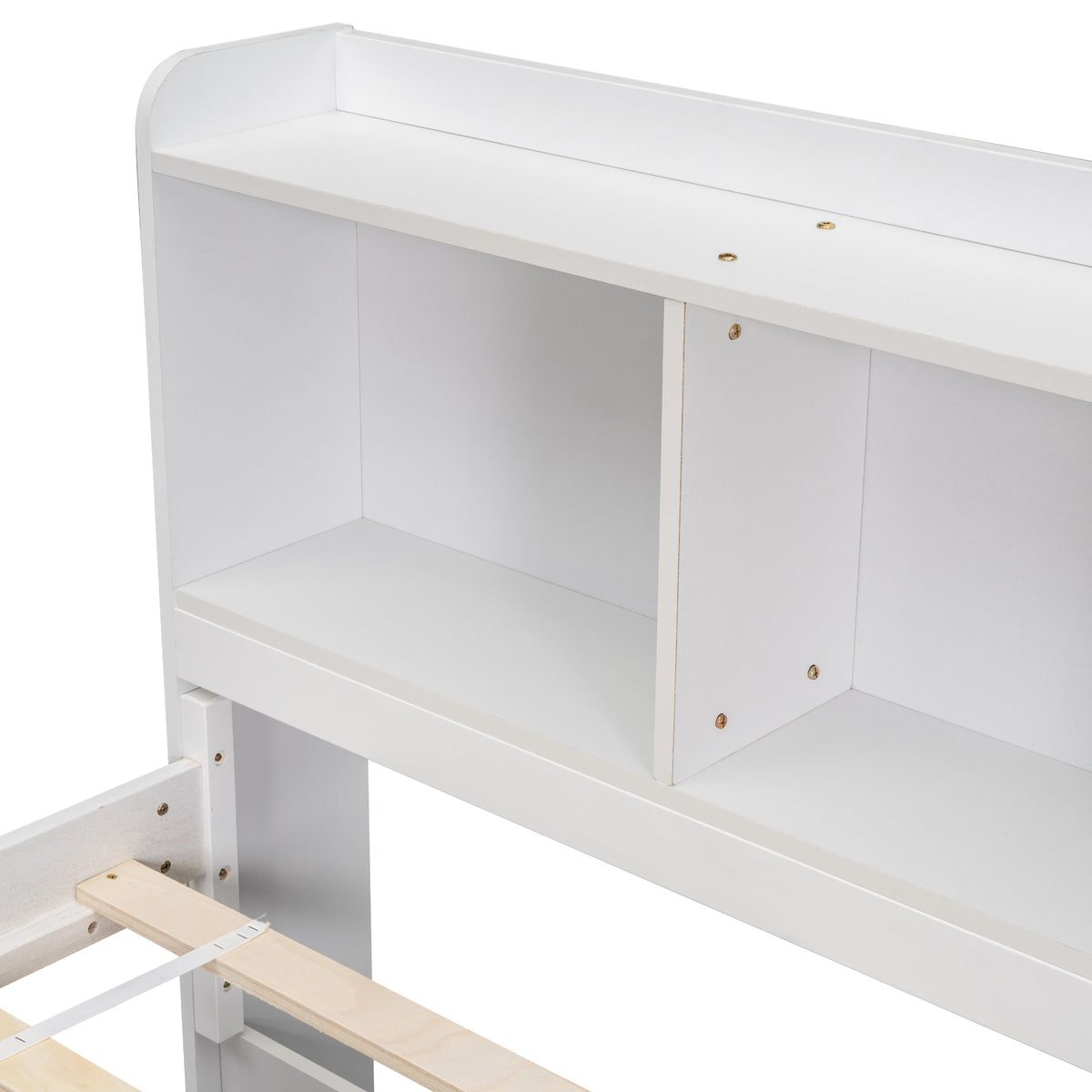 Full Bed with Bookcase Headboard and Under Bed Storage Drawers - White or Espresso